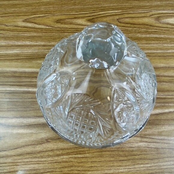 Vintage Pressed Domed Glass Butter Dish Round Clear Aztec Sunburst - Picture 3 of 7